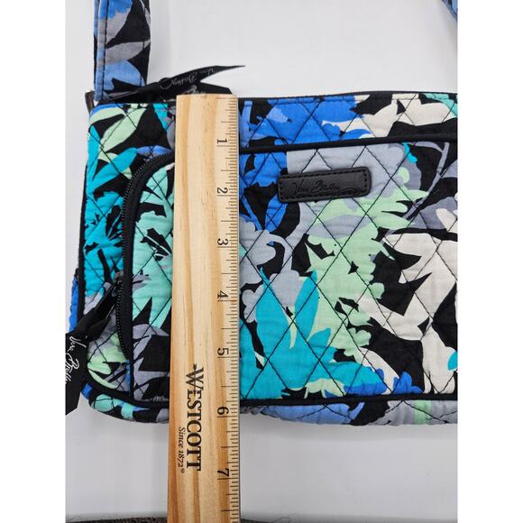 Vera Bradley Abstract Floral Hipster Crossbody Shoulder Bag Blue Green Black‎ - Picture 4 of 8